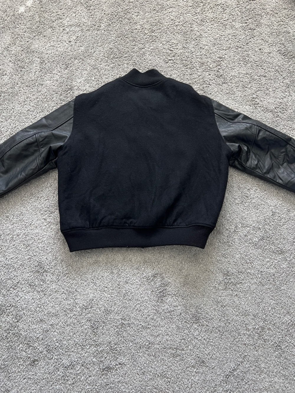 VTG Black Wool Men’s Varsity Jacket Leather Sleeves and Union Logo - Size XXXL - Picture 3 of 11